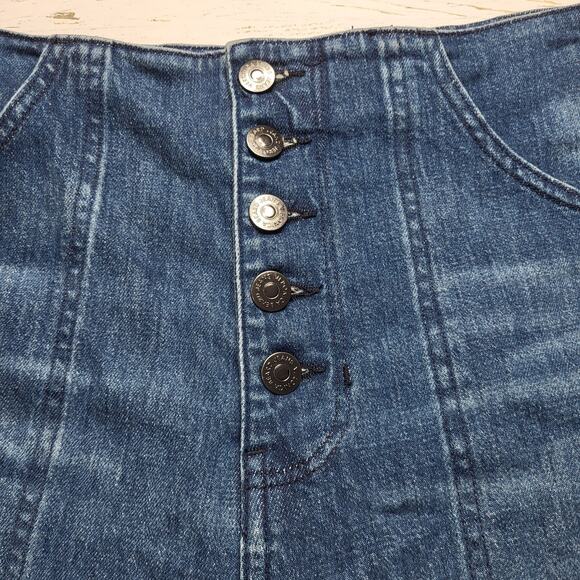 Veronica Beard Crosbie Wide Leg Crop Jeans High Rise Exposed Button Fly 30 - Picture 8 of 13